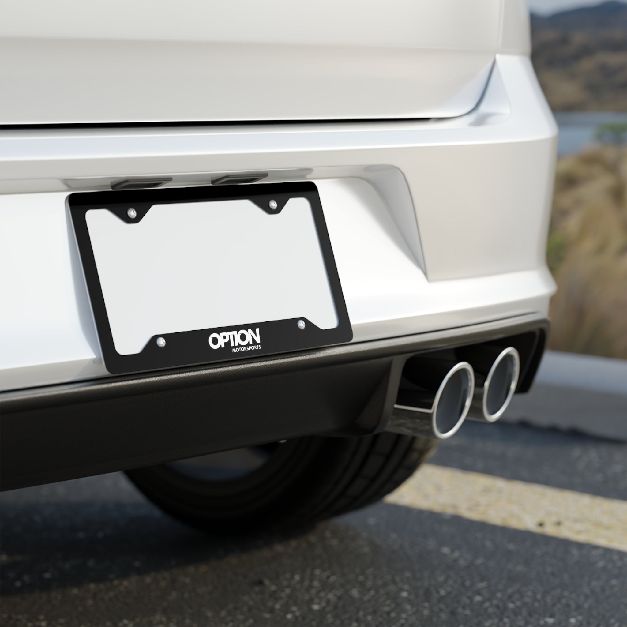 Option Logo Metal License Plate Frame