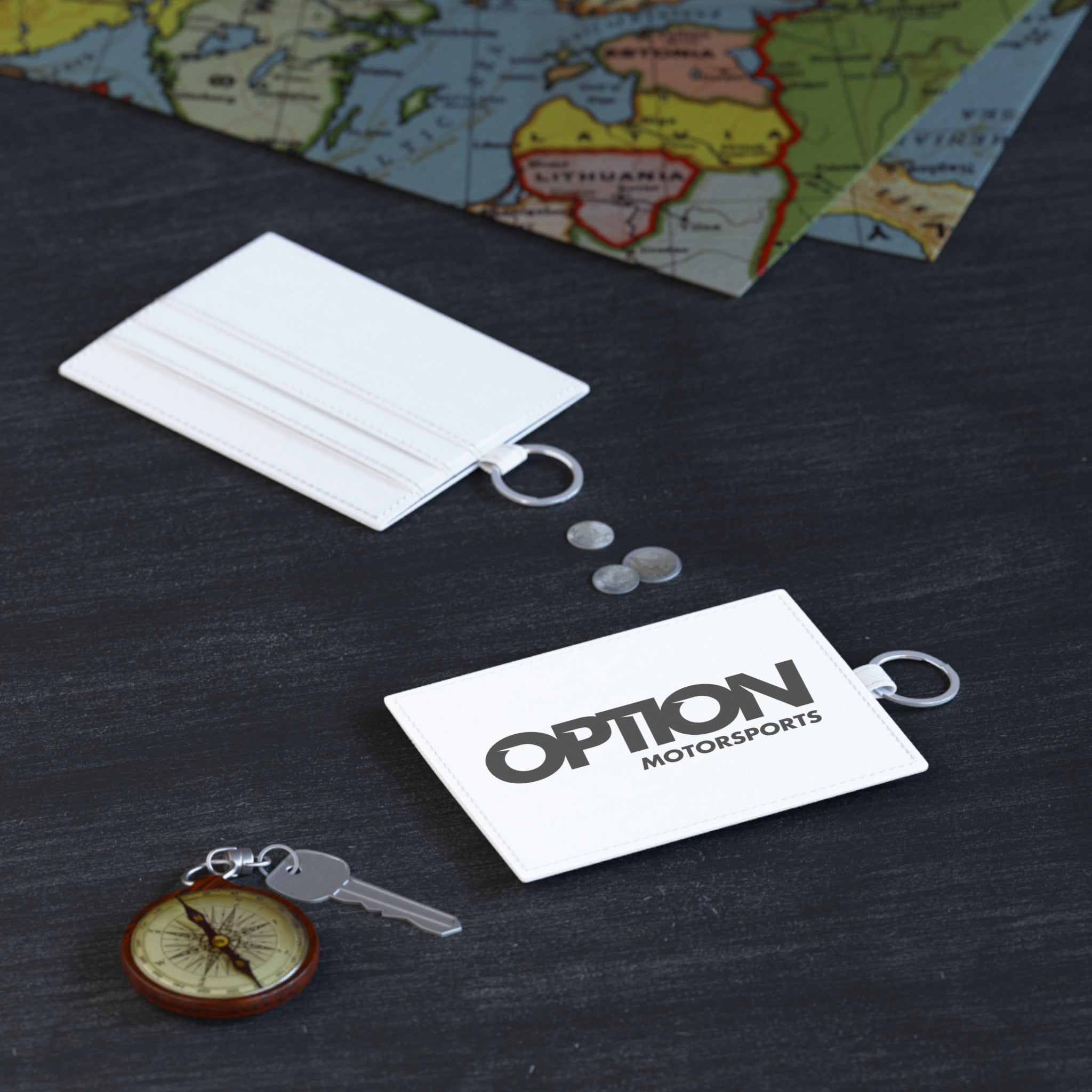 Option Logo Saffiano Leather Card Holder