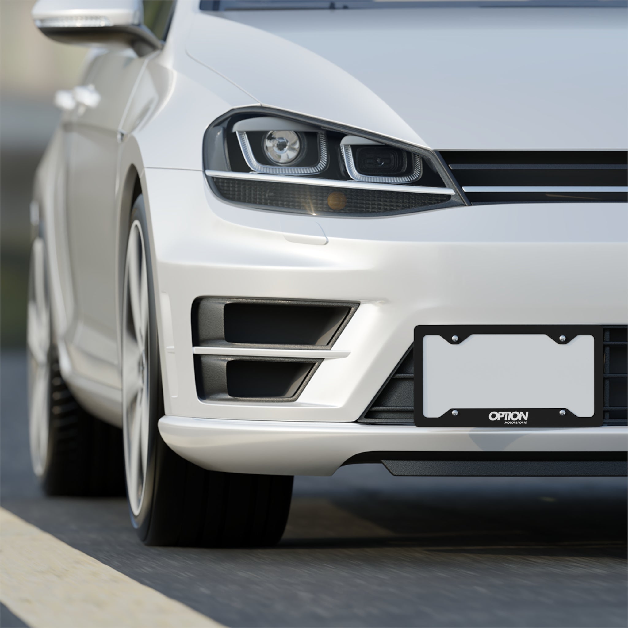 Option Logo Metal License Plate Frame